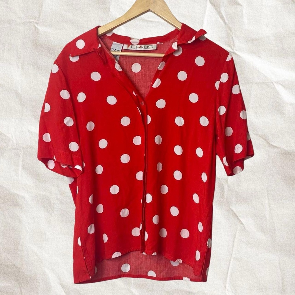 Red Polka Dot Women's Top
